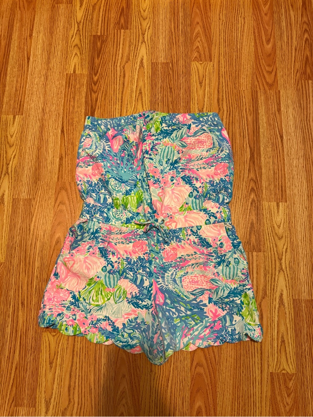 Lilly Pulitzer Strapless Romper in Pink & Blue